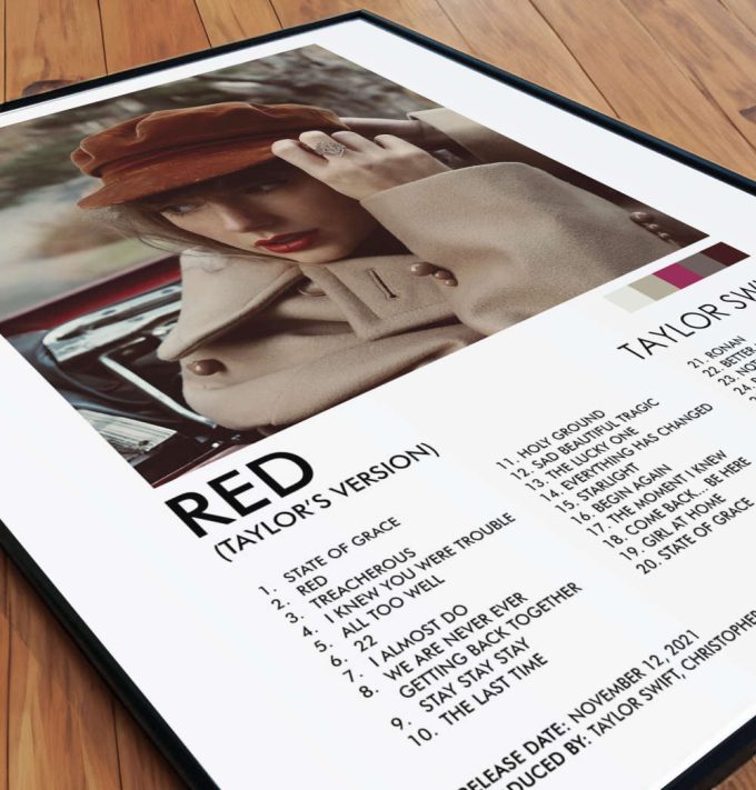 Red Poster, Red Taylor'S Version Print, Swiftie Gift, Swiftie Merch, Wall Decor, Album Cover Poster, Gift For Swiftie 5