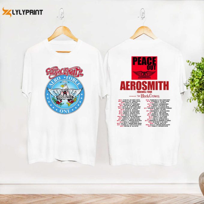 Rock Band Aerosmith Logo Shirt, 2024 Tour Peace Out Farewell Aerosmith Shirt, Aerosmith Fan Gift Shirt, Aerosmith Concert Merch, 90S Vintage 1