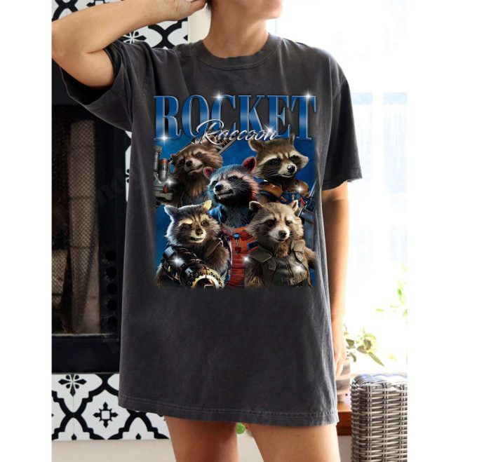 Rocket Raccoon T-Shirt: Unique Unisex Tee Sweater Shirt - Shop Now! 2