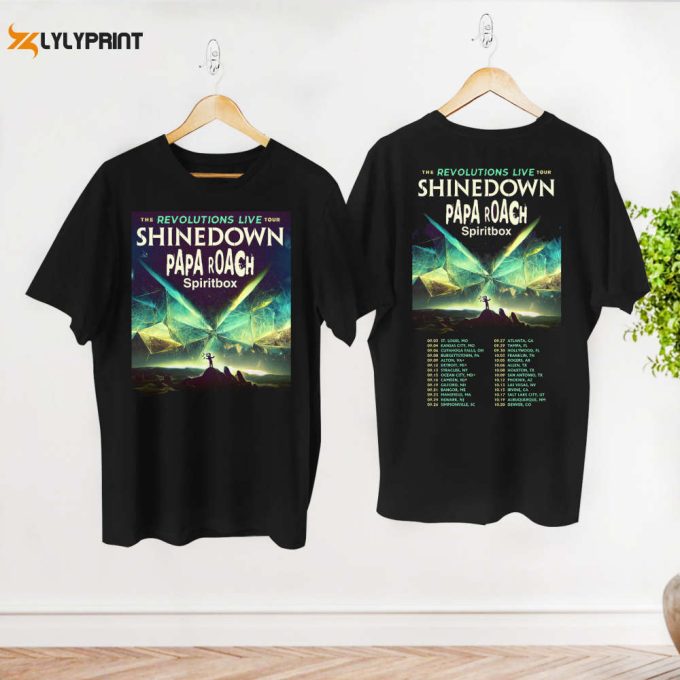 Shinedown Fan Gift Shirt, The Revolutions Live Tour 2024 T-Shirt, Shinedown Band Graphic Shirt, Rock Music Concert, Shinedown Tour 2024 Tee 1