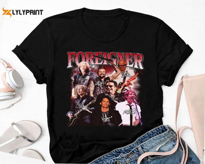 Signatures Foreigner Band 90S Vintage Shirt, Rock Band Foreigner Shirt, Foreigner Band Tour 2024 Shirt, Foreigner Fan Gift Shirt, Tour 2024 1