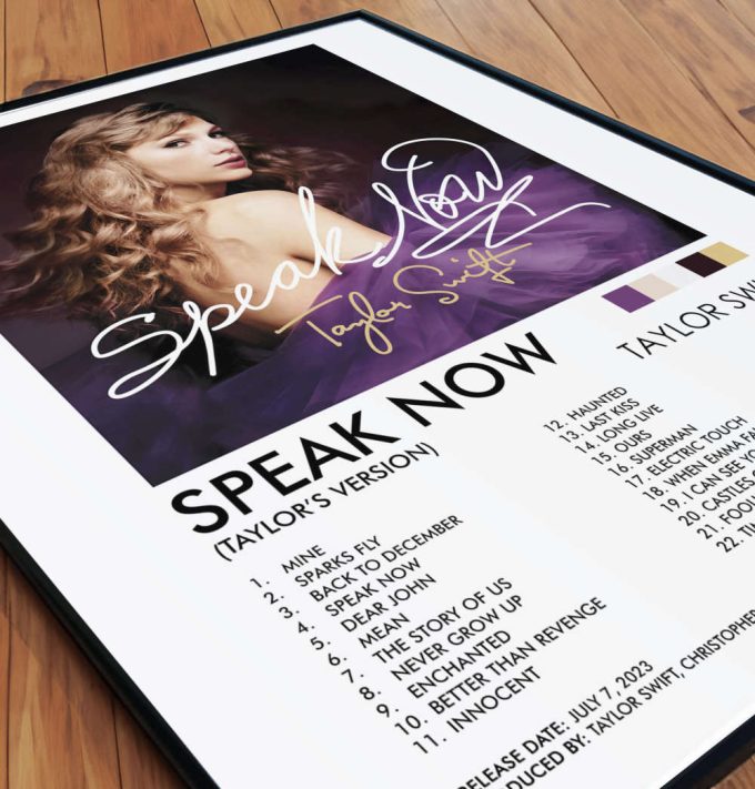 Speak Now Poster, Speak Now Taylor'S Version Print, Swiftie Poster Gift, Wall Decor, Album Cover Poster, Wall Art 6