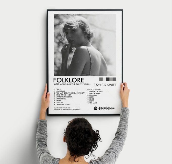 Taylor Swift Folklore Poster, Meet Me Behind The Bar 12&Quot; Vinyl Special Edition Print, Swiftie Gift, Wall Decor, Album Cover Poster 2