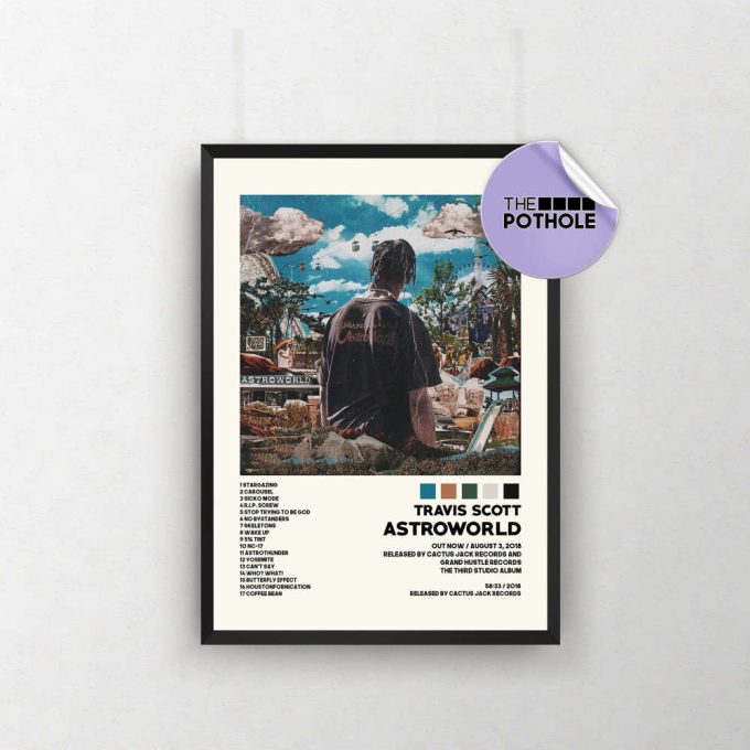 Travis Scott Poster | Astroworld | Tracklist Album Cover Poster | Poster Print Wall Art Custom Poster| Home Decor | Hypebeast Jackboys 2