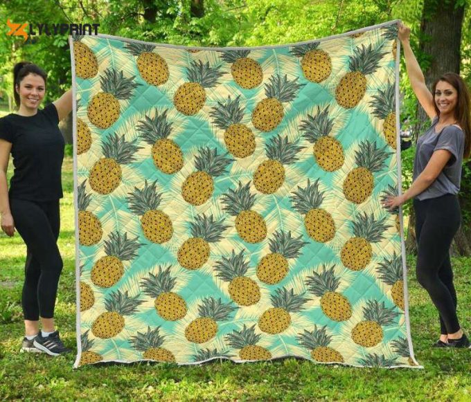 Tropical Vintage Pineapple 3D Customized Quilt 1
