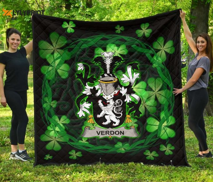 Verdon Ireland Irish Celtic Shamrock Knot Circle 3D Customized Quilt 1