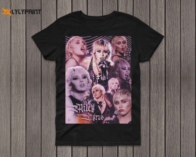 Vintage Miley Cyrus Shirt, Pop Music Tee, Music Lover Gift, Celebrity Merchandise, Trendy T-Shirt, Retro Style, Bootleg T-Shirt 1