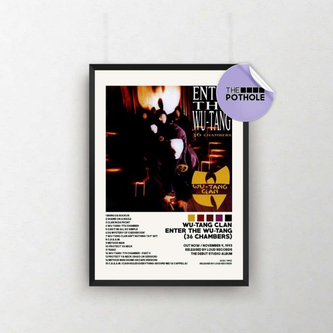 Wu-Tang Clan Posters / Enter Of The Wu-Tang (36 Chamber) Poster / Album Cover Poster / Tracklist Poster, Custom Poster, Wu-Tang Clan 2