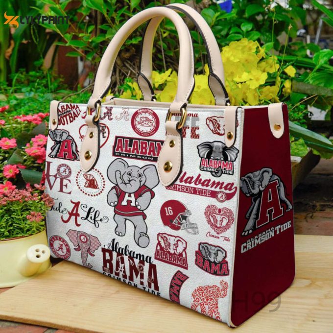 Alabama Crimson Tide Leather Handbag For Women Gift 1