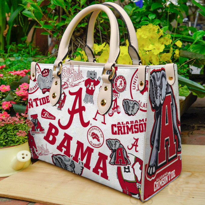 Alabama Crimson Tide Leather Handbag Gift For Women 3