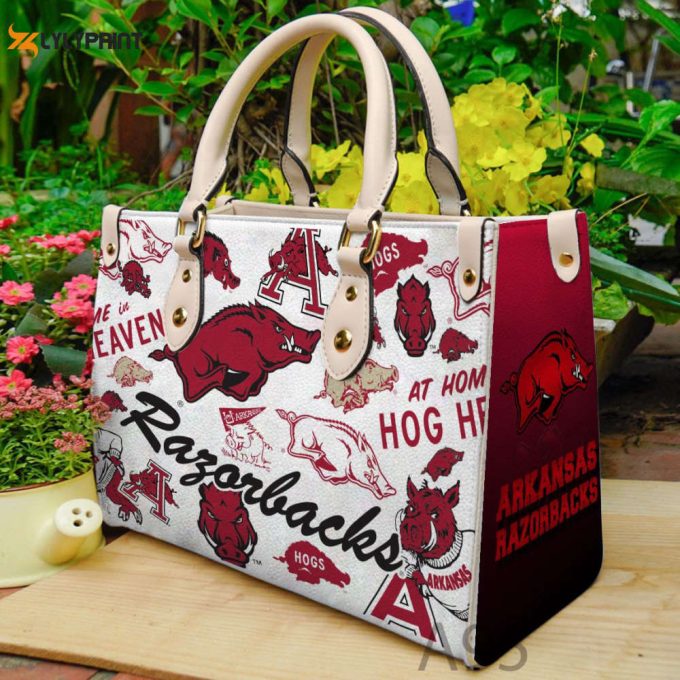 Arkansas Razorbacks Leather Handbag Gift For Women 1