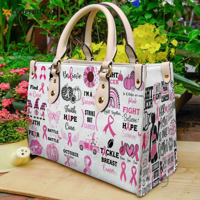 Breast Cancer Leather Handbag Gift For Women 1