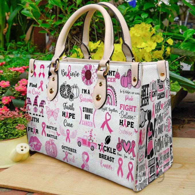 Breast Cancer Leather Handbag Gift For Women 2