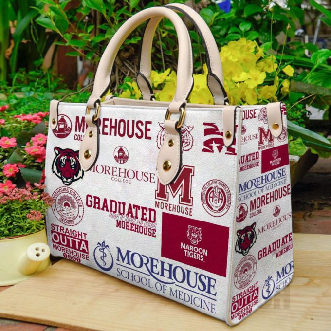 Morehouse College Maroon Tigers Leather Handbag Gift For Women 2