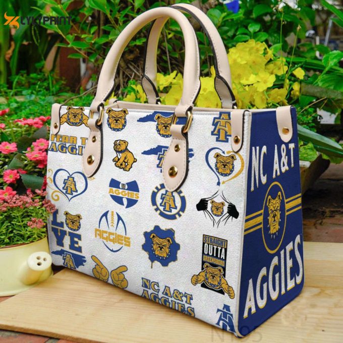 North Carolina A&Amp;Amp;T Aggies Leather Handbag Gift For Women 1