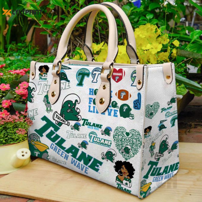 Tulane Green Wave Leather Handbag Gift For Women 1
