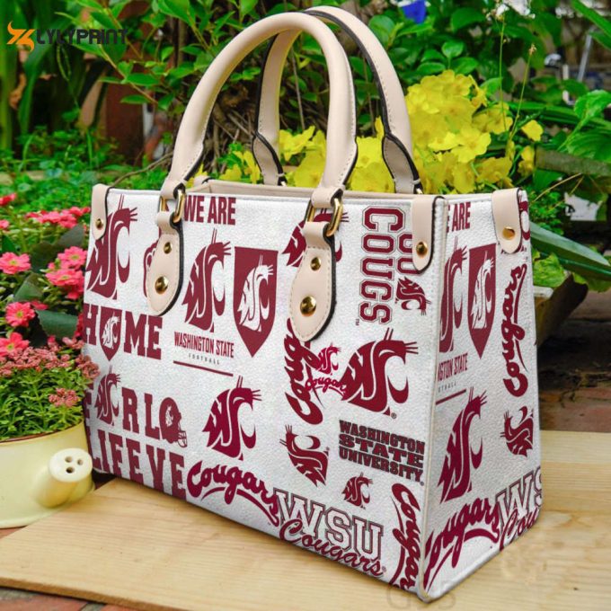 Washington State Cougars Leather Handbag Gift For Women 1