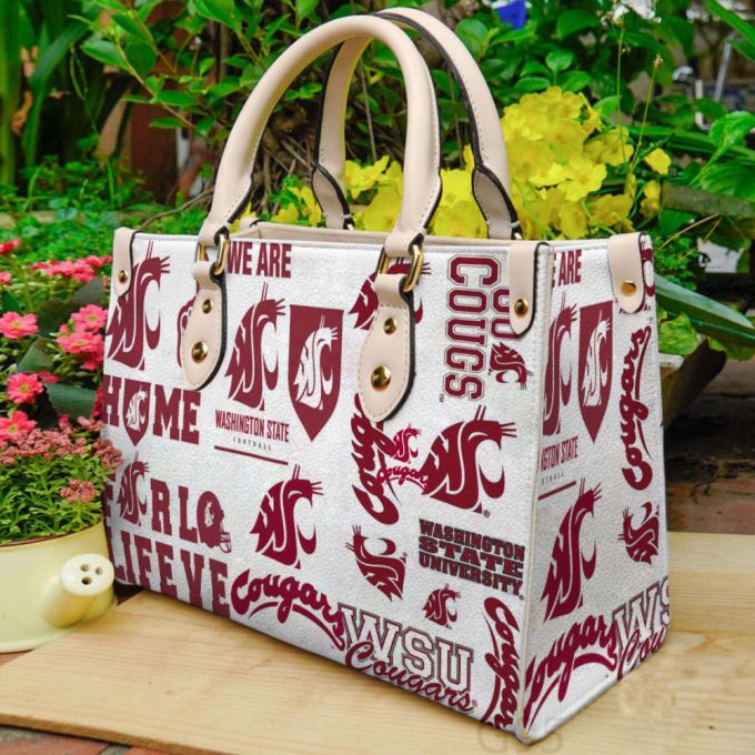 Washington State Cougars Leather Handbag Gift For Women 3