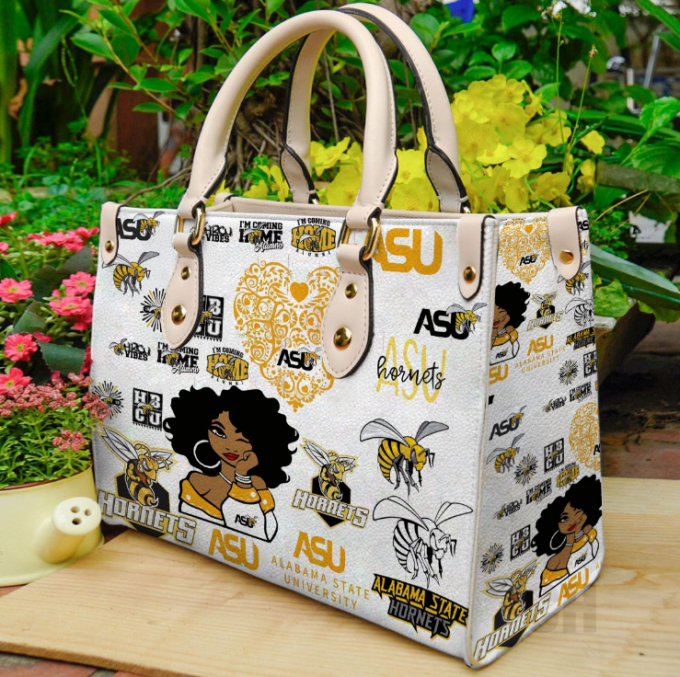 Alabama State Hornets Leather Handbag For Women Gift 2