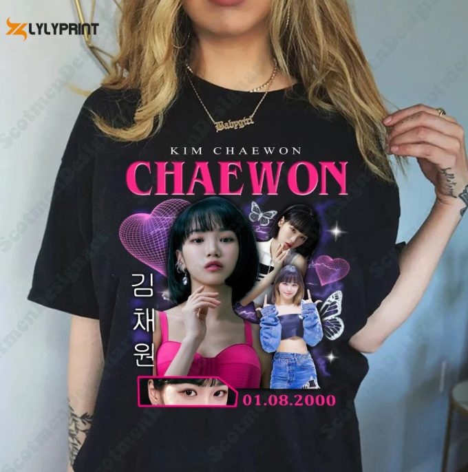 Chaewon Vintage Le Sserafim Merch Shirt, Chaewon Retro Graphic Tee Music Unisex Gifts Fan Hoodie 1