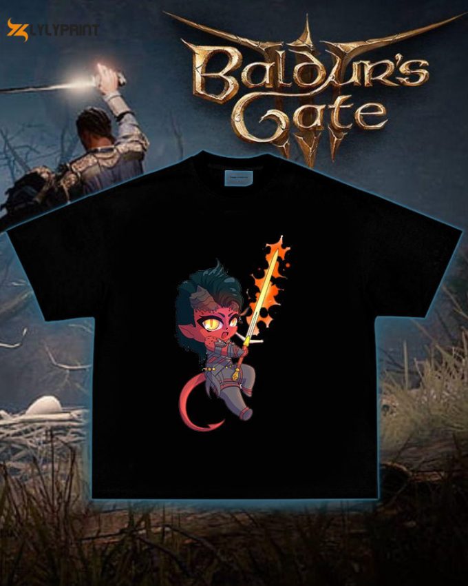 Chibi Karlach Baldur S Gate 3 T-Shirt, Karlach Harlan Baldurs Gate 3 Character Shirt, Dungeon Master Shirt, Video Game Tee. 1