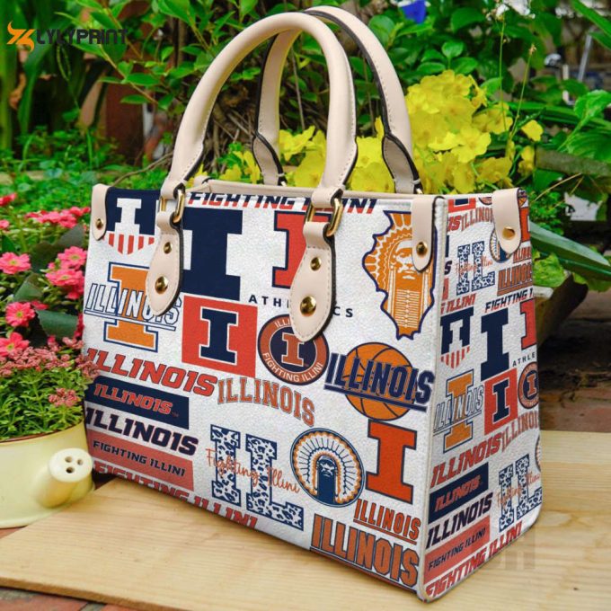 Illinois Fighting Illini A Leather Handbag For Women Gift 1