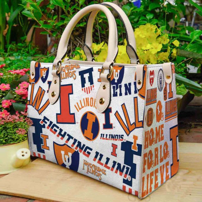 Illinois Fighting Illini Leather Handbag For Women Gift 2