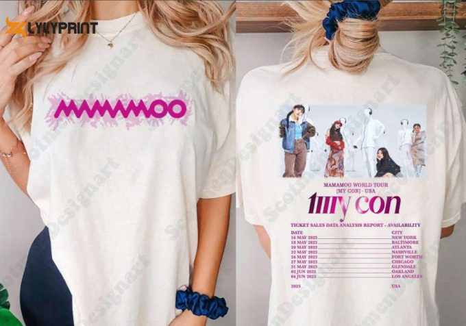 Mamamo 2023 World Tour Shirt, Kpop Merch Shirt, Solar, Moonbyul, Wheein, Hwasa Shirt,Kpop Fan T Shirt,Gift 1