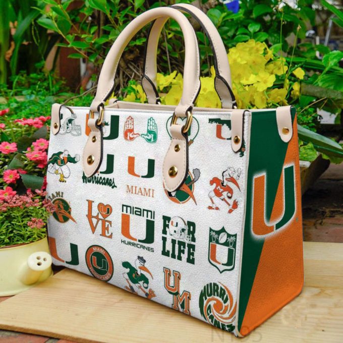 Miami Hurricanes Leather Handbag For Women Gift 2