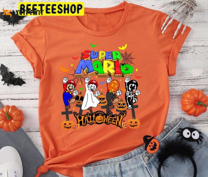 Retroween Mario Shirt, Vintage Halloween The Super Mario, Mario Shirt, Mario Halloween Shirt, Halloween Shirt, Mario Friend Party 1