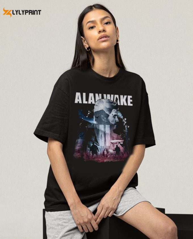 Vintage Alan Wake 2 Game Shirt, Video Game Shirt, Alan Wake 2 Merch, Alan Wake 2 Graphic Tee, Alan Wake 2 Video Game Sweatshirt. 1