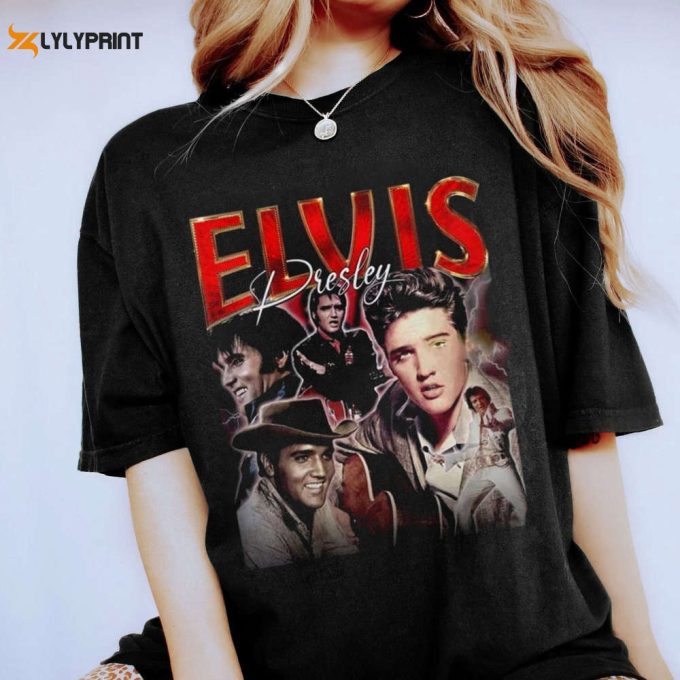 Vintage Elvis Presley 90S Shirt, King Of Rock T-Shirt, Elvis Presley Tee, Music Rock And Roll Gift For Fan Lover Tee. 1