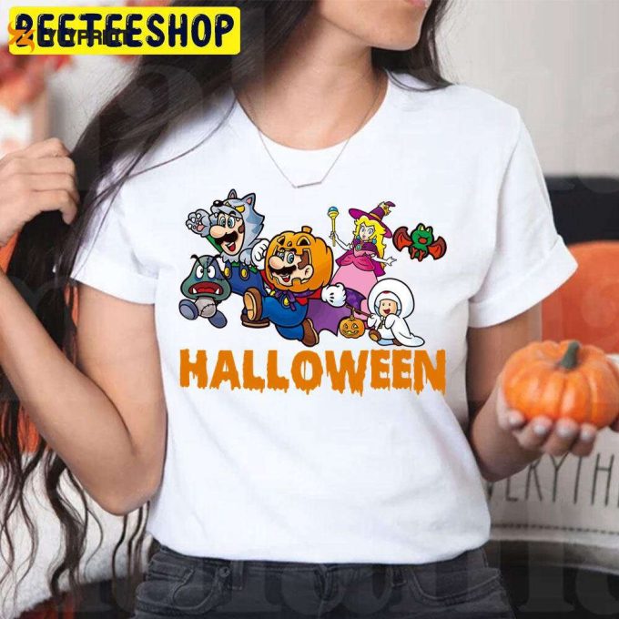 Vintage Halloween The Super Mario Shirt, Return To The Super Mario Bros Movie, Mario Family Happy Halloween, Peach Princess Happy Halloween 1