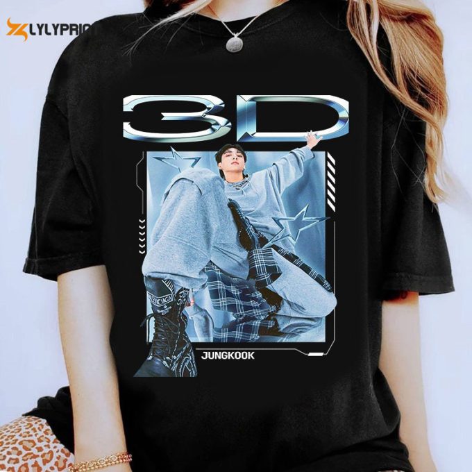 Vintage Jungkook 3D T-Shirt, Bts Jungkook Photos Shirt, Jungkook Fan Gift, Army Friend Gift, Kpop Fan Shirt, Army Concert Hoodie 1