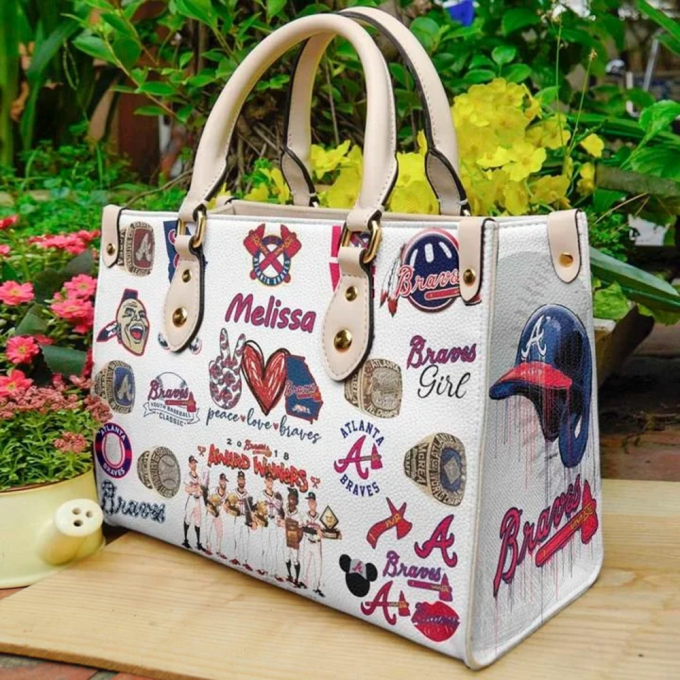 Atlanta Braves Leather Bag For Women Gift 2