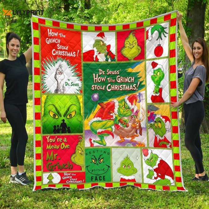 Grinch Quilt For Fans Home Decor Gift 1