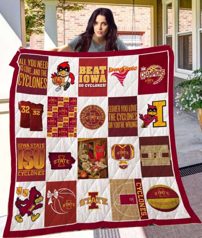 Iowa State Cyclone Quilt For Fans Home Decor Gift 2