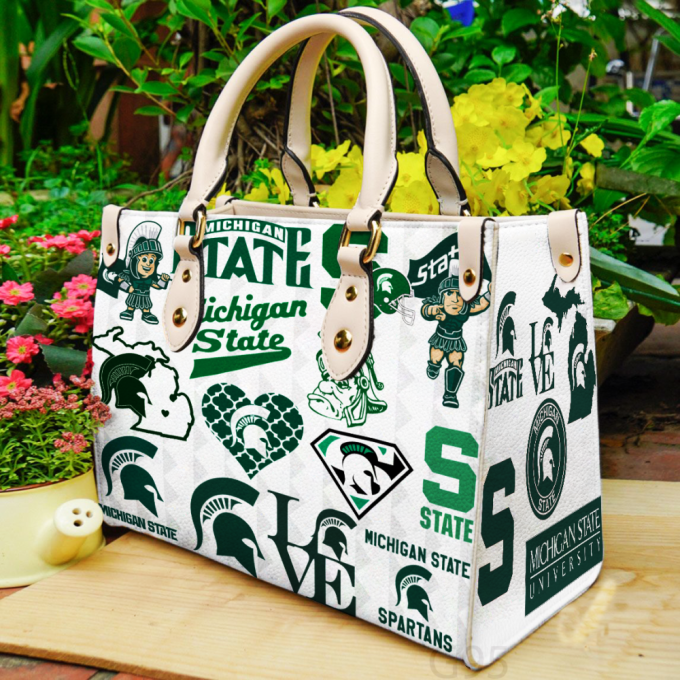 Michigan State Spartans Leather Bag For Women Gift 2