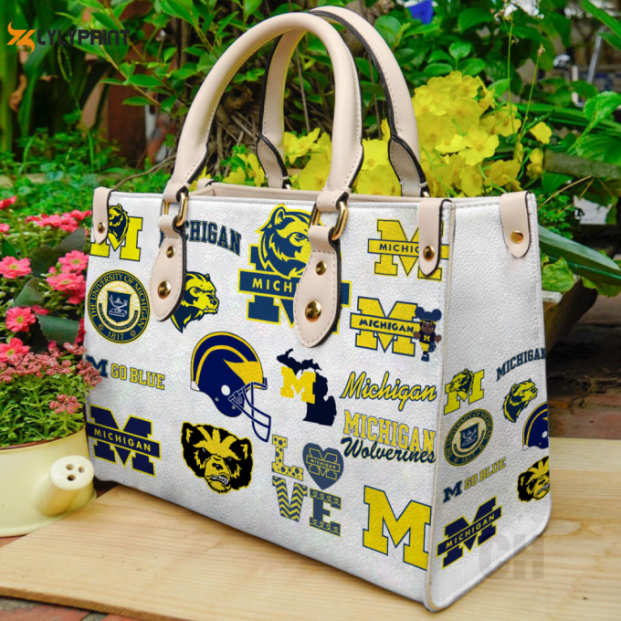 Michigan Wolverines Leather Bag For Women Gift 1