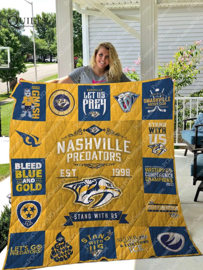 Nashville Predators Quilt For Fans Home Decor Gift 2