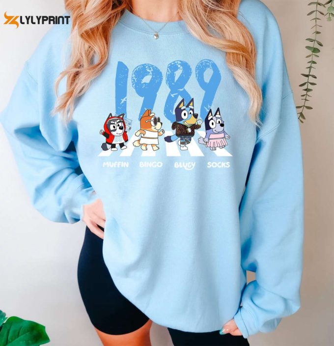 1989 Bluey Eras Tour Shirt Bluey All Albums Shirt, Bluey T-Shirt, Sweatshirt, Hoodie, Swiftie Shirt 1