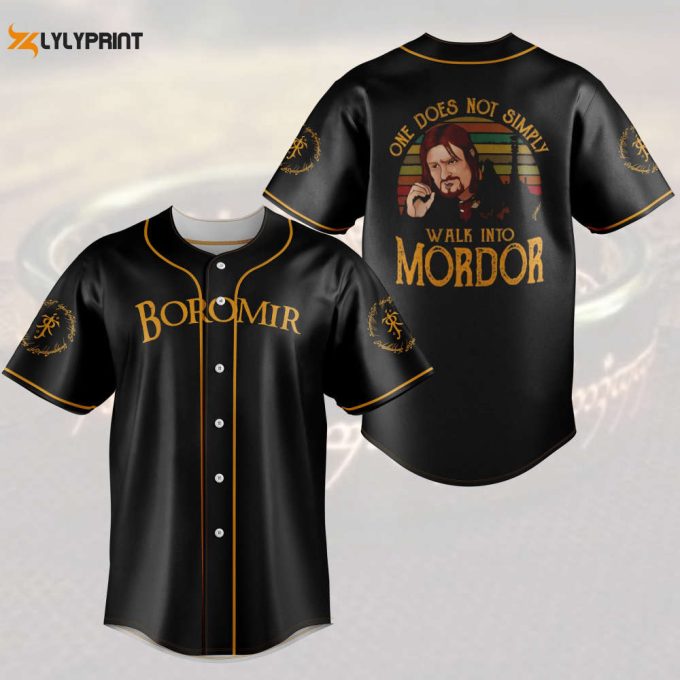 Boromir One Does Not Simply Walk Into Mordor Meme All Over Print Unisex Baseball Jersey 1