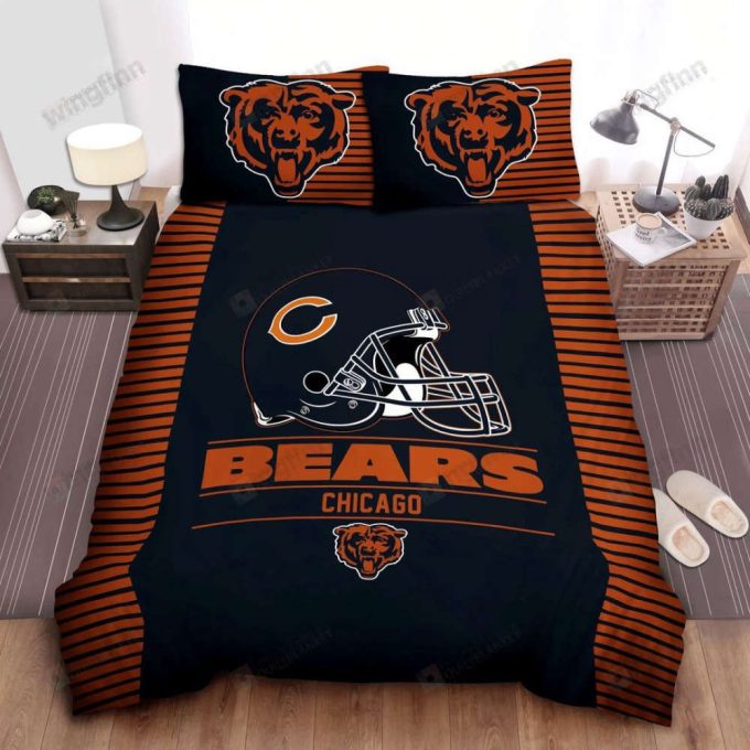 Chicago Bears Duvet Cover Bedding Set Gift For Fans 3