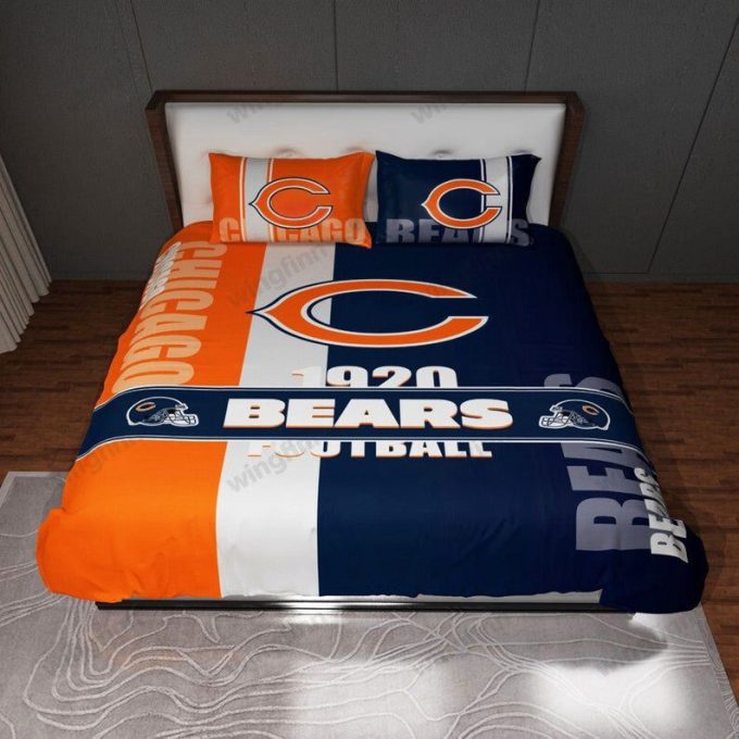 Chicago Bears Duvet Cover Bedding Set Gift For Fans 3