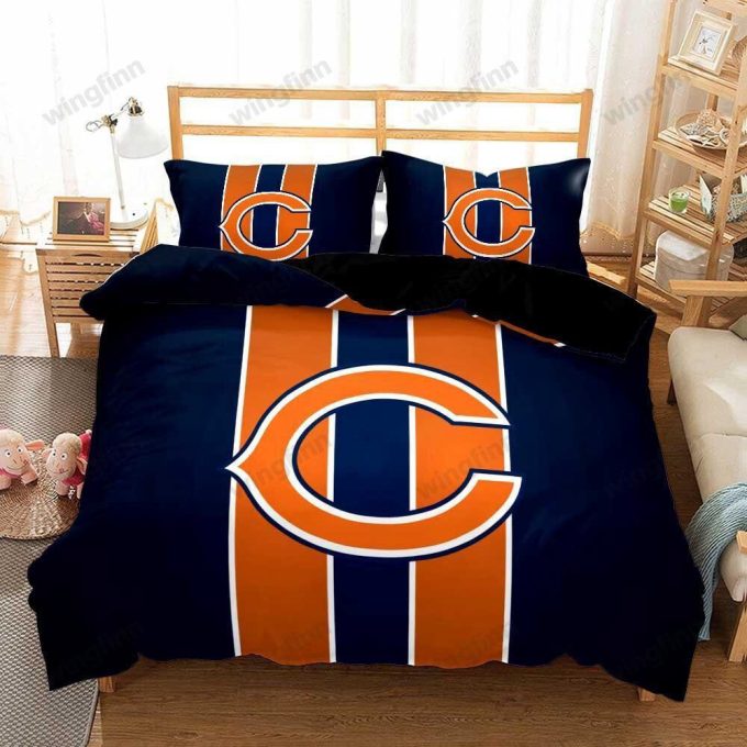 Chicago Bears Duvet Cover Bedding Set Gift For Fans 3