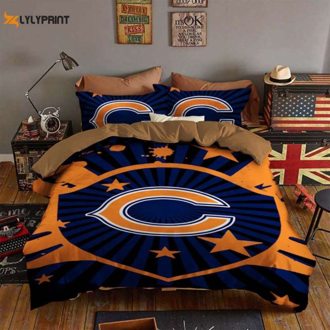 Chicago Bears Duvet Cover Bedding Set Gift For Fans 1