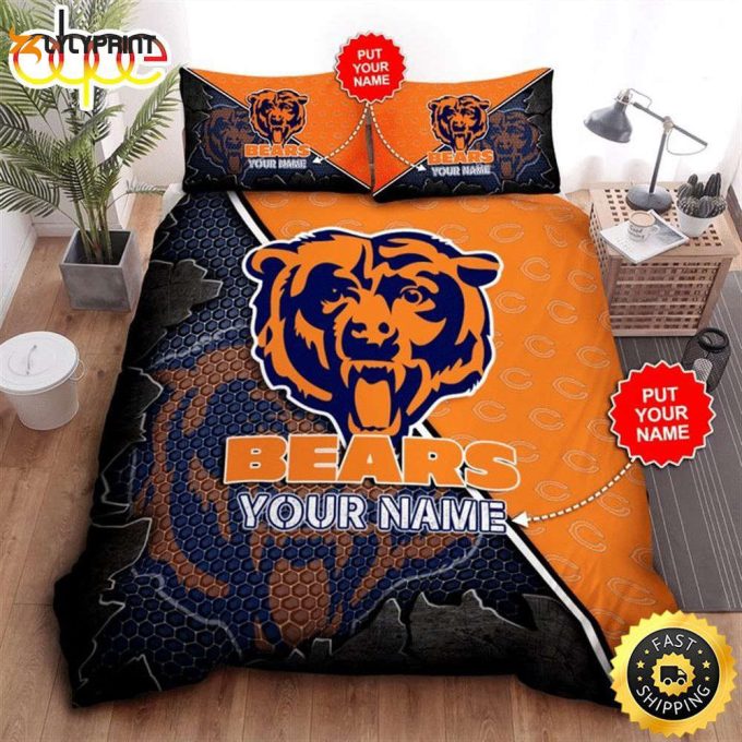 Chicago Bears Duvet Cover Bedding Set Gift For Fans 1