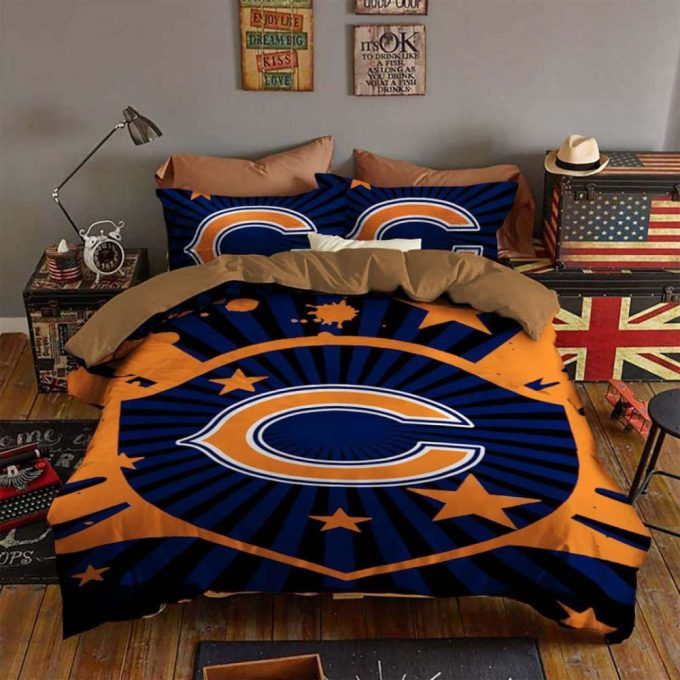 Chicago Bears Duvet Cover Bedding Set Gift For Fans 3