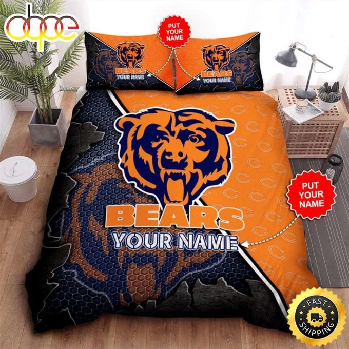 Chicago Bears Duvet Cover Bedding Set Gift For Fans 3