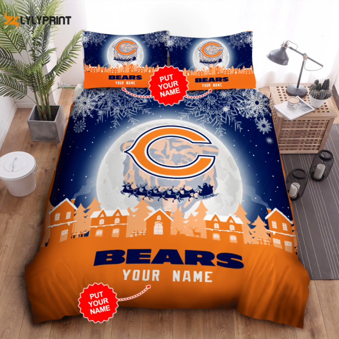 Chicago Bears Duvet Cover Bedding Set Gift For Fans 1